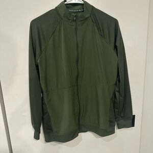 Scrub Aid Olive Green Zip Jacket Medium Green Full-Zip Jacket